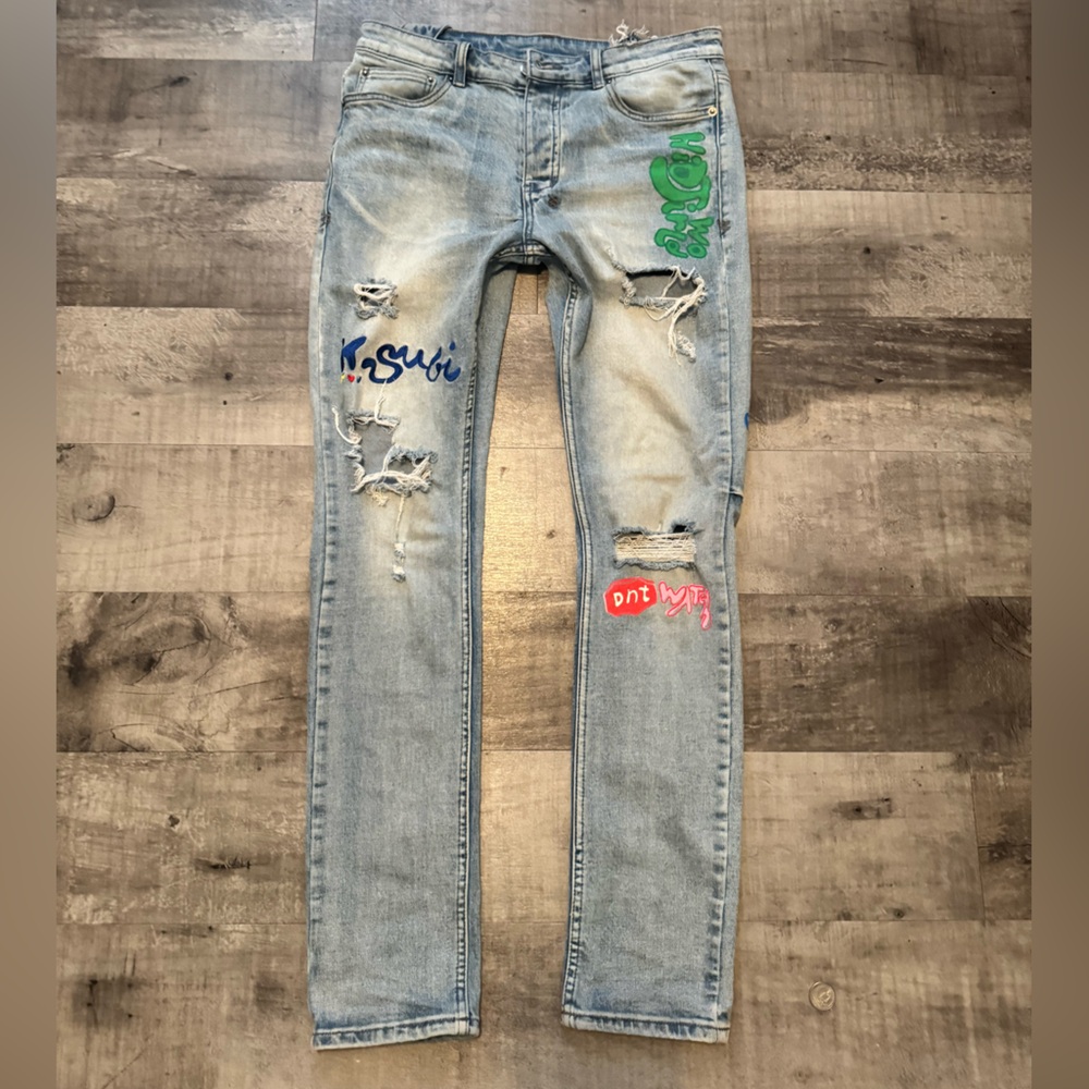 Ksubi Light Blue Distressed Jeans